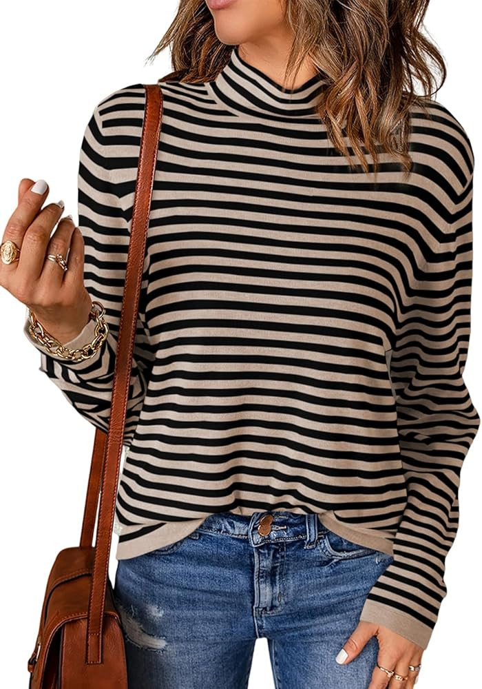 Dokotoo Women's Lightweight Sweaters 2024 Fashion Striped Long Sleeve Sweaters Casual Pullover Tu... | Amazon (US)