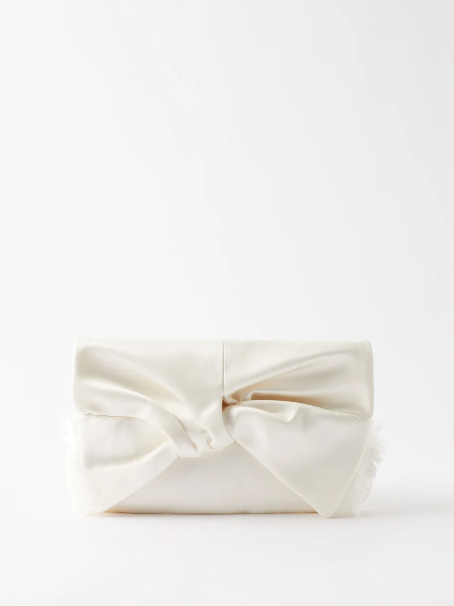 Bow satin clutch bag | Anya Hindmarch | Matches (UK)