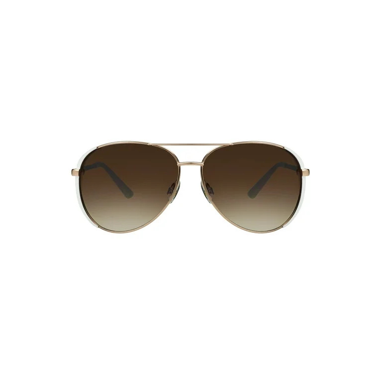 Foster Grant Women's Aviator Matt Gold Rose Sunglass | Walmart (US)
