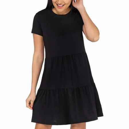 Nicole Miller Ladies Tiered Dress (Black Medium) | Walmart (US)