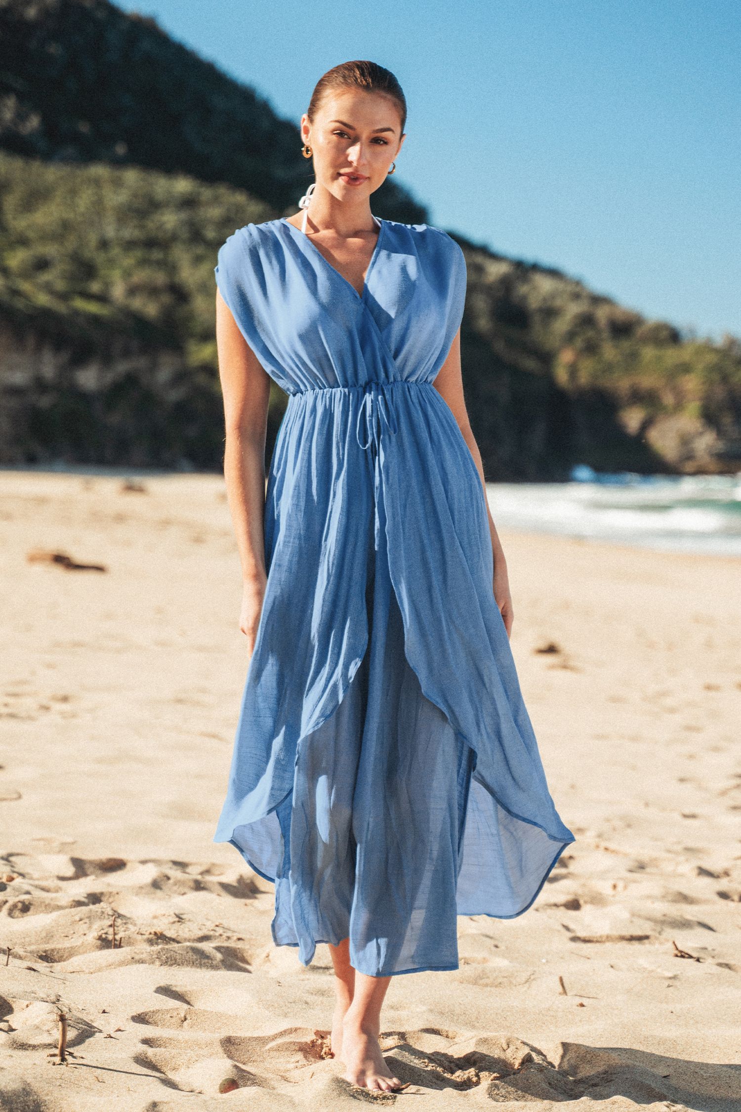 Dreamy Drawstring Ruffled Cover-Up Dress | Cupshe US
