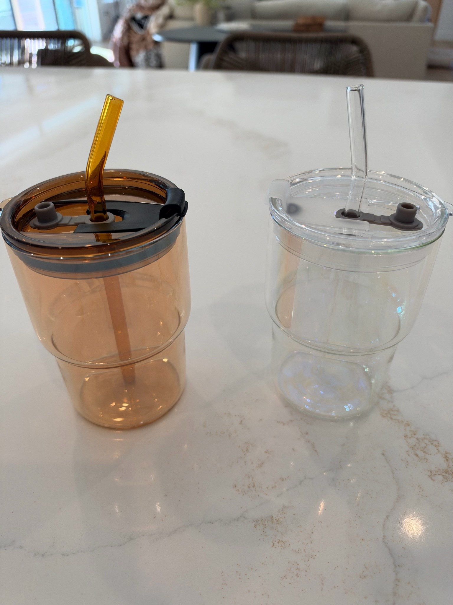 Love these little glass tumblers from Amazon! Do you prefer the amber or iridescent