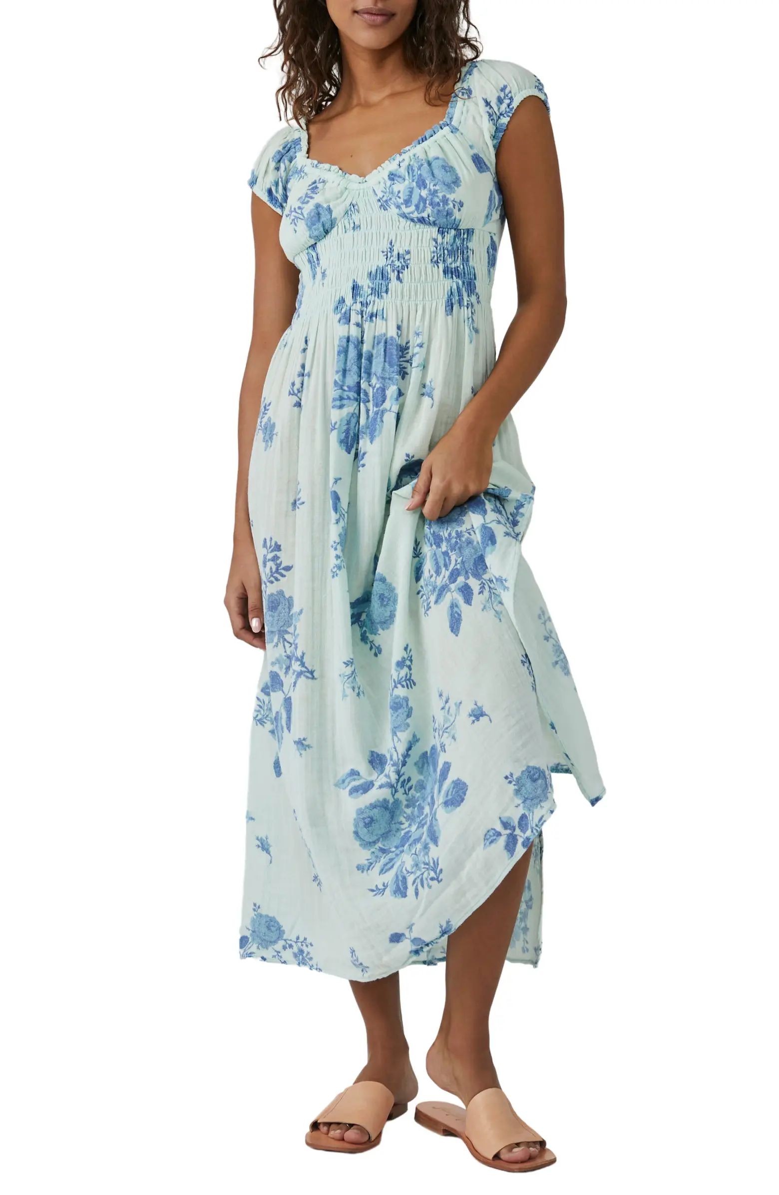 Forget Me Not Floral Cutout Cotton Dress | Nordstrom