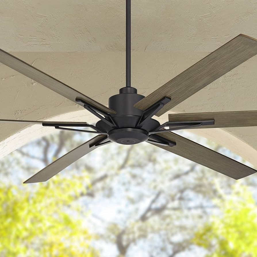 Casa Vieja 60" Expedition Rustic Farmhouse Outdoor Ceiling Fan with Remote Control Matte Black We... | Amazon (US)