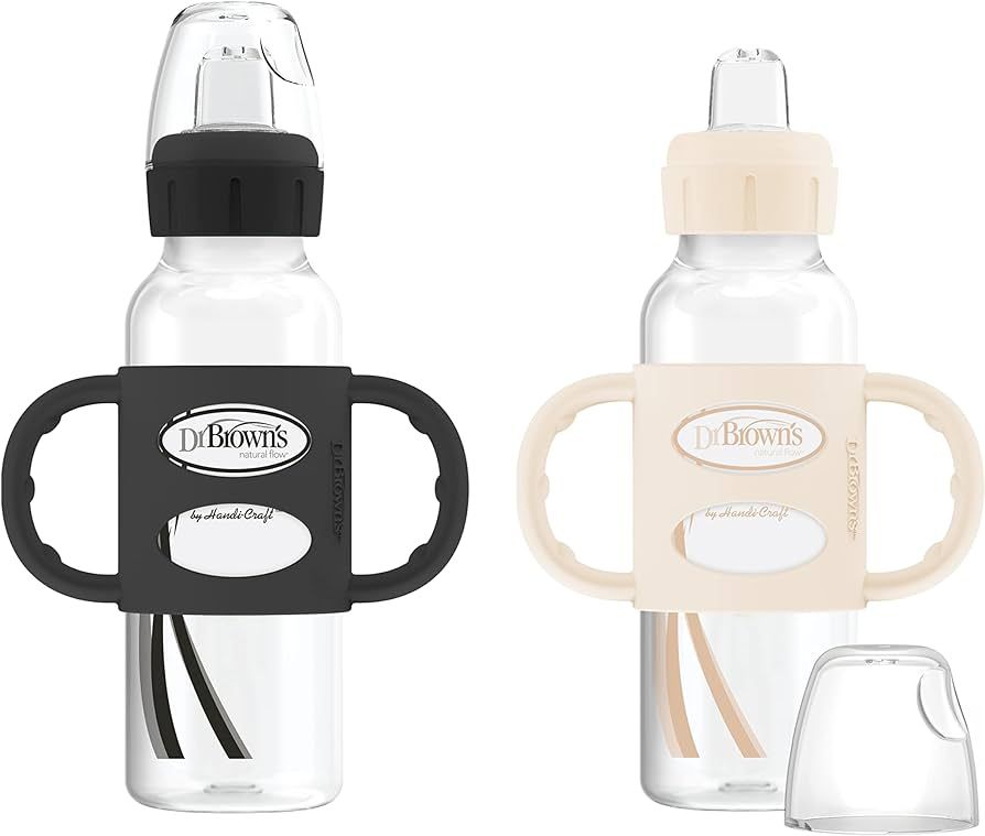 Dr. Brown's Milestones Narrow Sippy Bottle with 100% Silicone Handles, Easy-Grip Bottle with Soft... | Amazon (US)