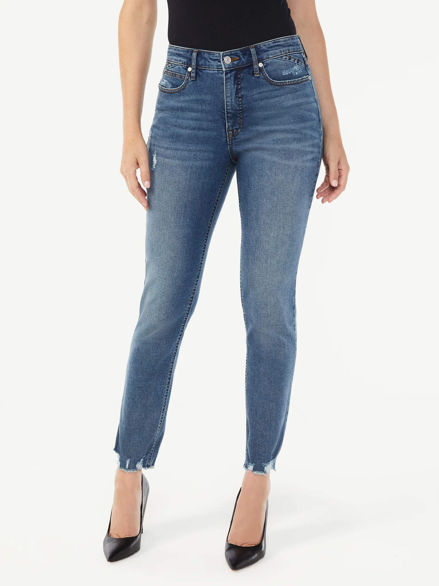 Sofia Jeans by Sofia Vergara Women's Adora High Rise Curvy Girlfriend Jeans - Walmart.com | Walmart (US)