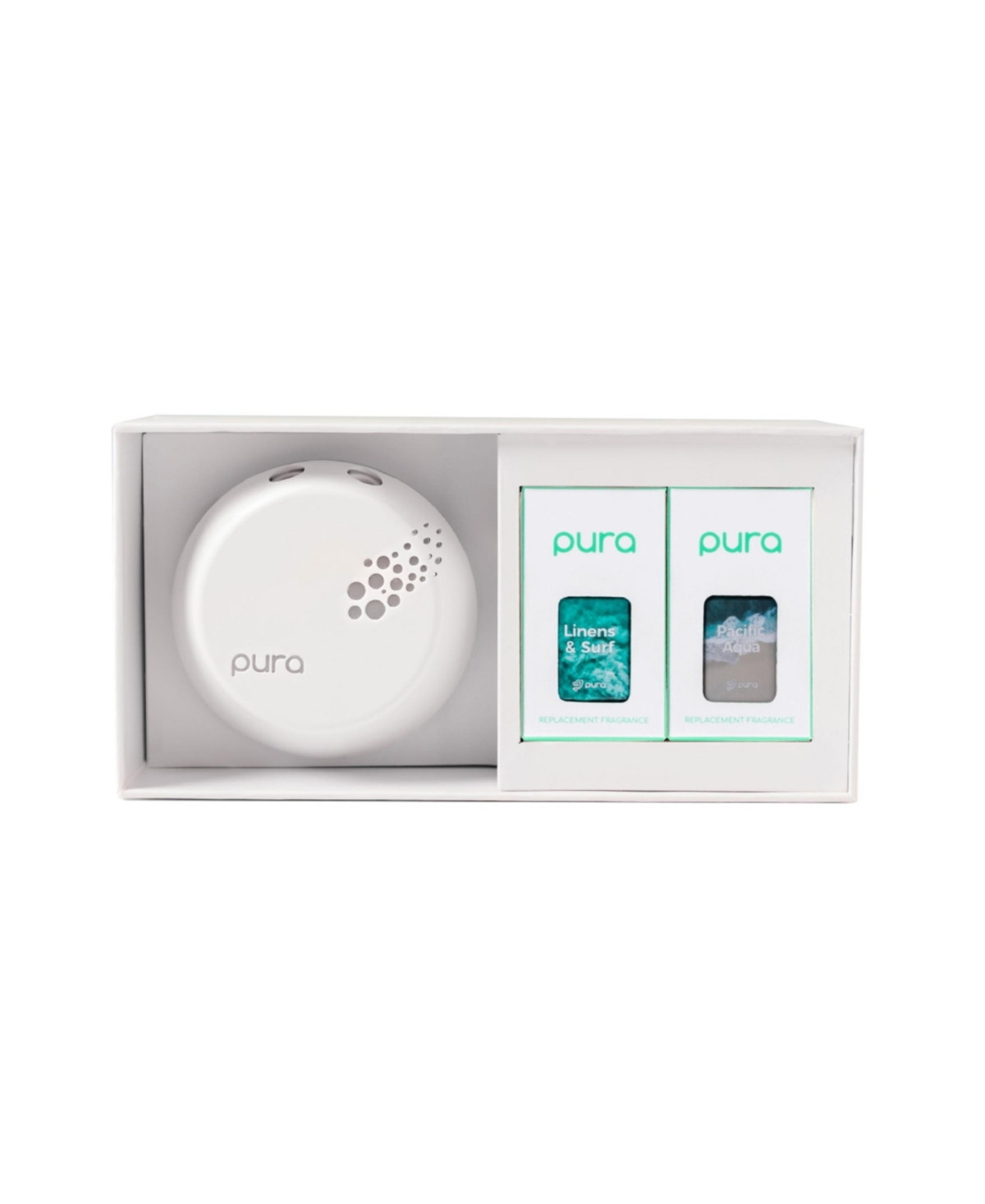 Pura - Smart Home Fragrance Device Starter Set - Scent Diffuser for Homes, Bedrooms & Living Rooms - Includes Fragrance Aroma Diffuser & Two Fragrances - Linens & Surf and Pacific Aqua | Macys (US)