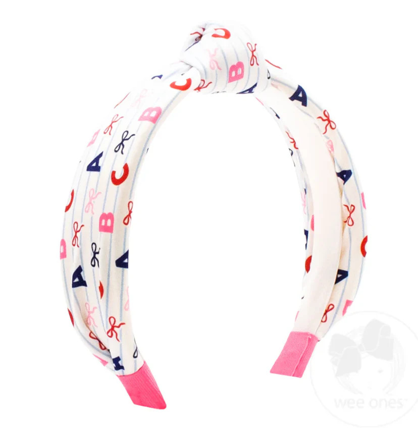 Back to School ABCs Print Knot Headband | Persnickety
