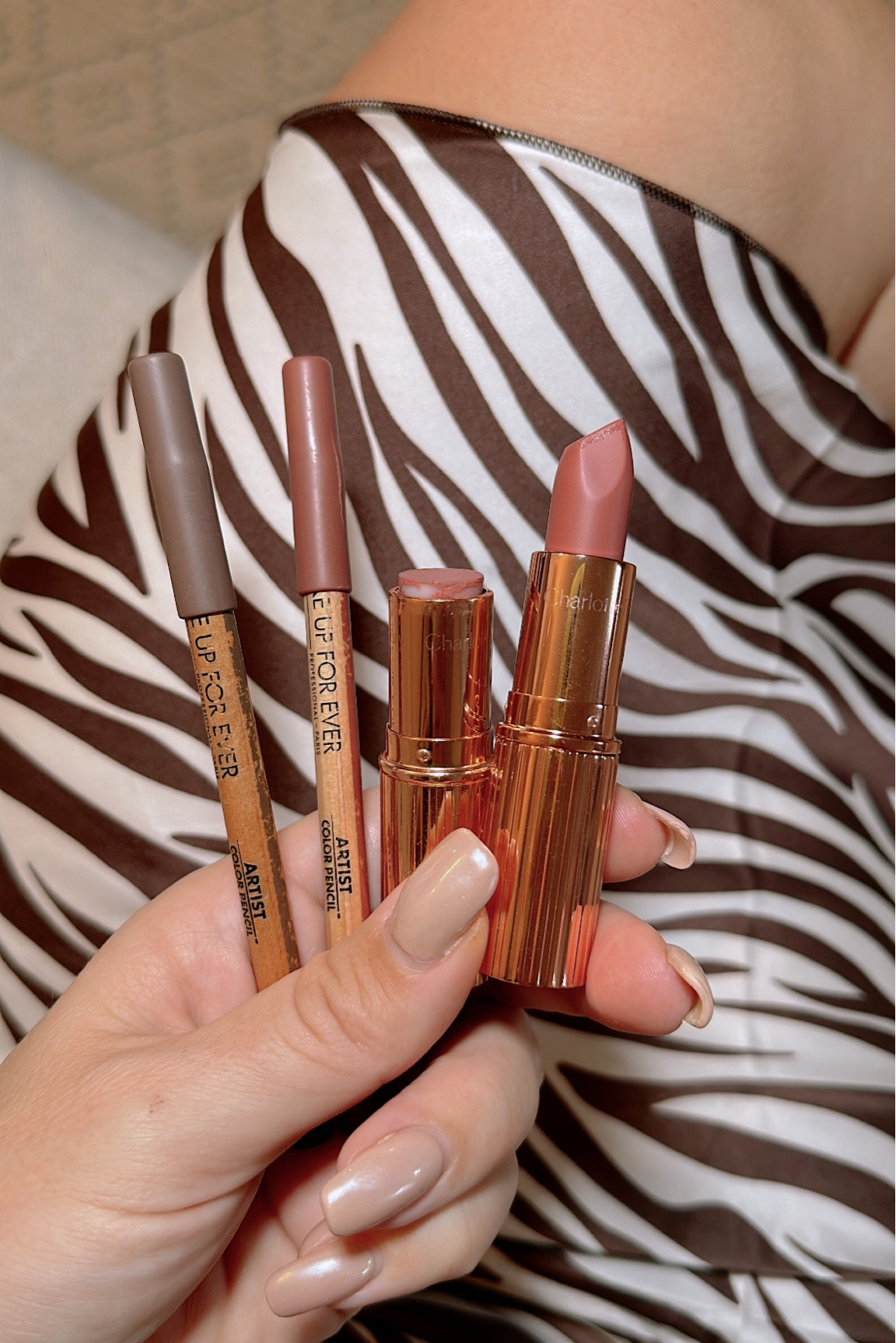 First time in my ENTIRE life that I finished a lipstick! Already repurchased. This is my favorite lip combo that I use every single day  
LINER COLORS: endless cacao and wherever walnut 
LIP COLOR: pillow talk nude pink