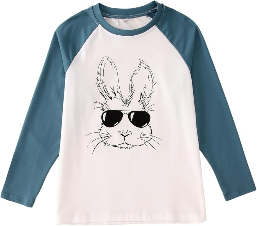 KEKEMI Boys Easter Shirts Kid Bunny T Shirt Happy Easter Outfit Funny Sunglasses Rabbit Tees Ragl... | Amazon (US)