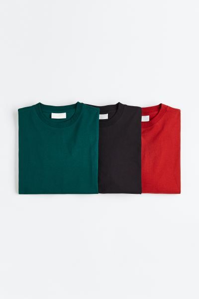 Oversized Fit Cotton Shirt - Forest green - Men | H&M US | H&M (US)