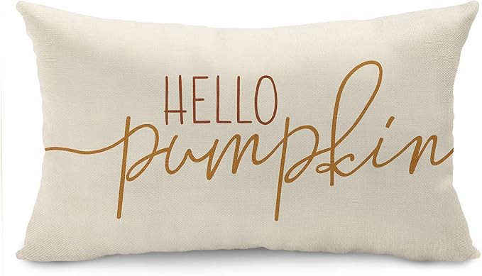 DFXSZ Fall Pillow Covers 12x20 Inch Hello Pumpkin Cushion Cover Autumn Decor Pumpkins Pillow Cove... | Amazon (US)