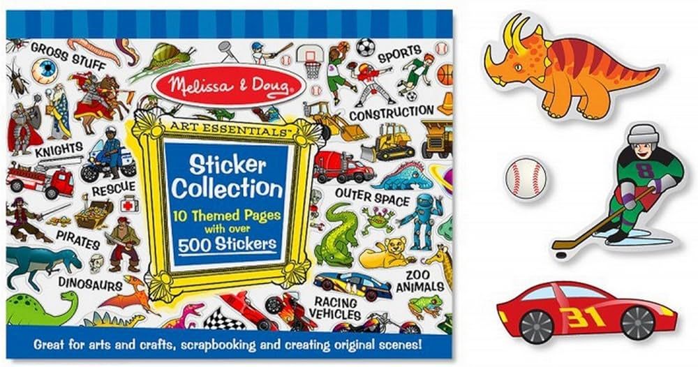 Melissa & Doug Sticker Collection Book: Dinosaurs, Vehicles, Space, and More - 500+ Stickers - St... | Amazon (US)