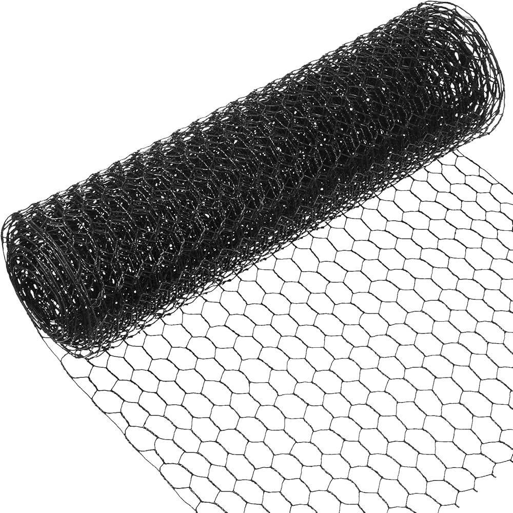 SATINIOR 2 Sheets Chicken Wire Net for Craft Work, Galvanized Hexagonal Wire Mesh (Black,13.7 x 4... | Amazon (US)