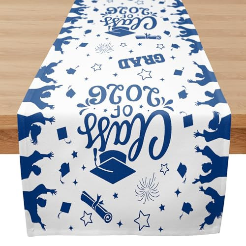 Class of 2026 Graduation Table Runner - Congrats Grad Decoration for Home Classroom Dinning Kitchen Table - Graduation Party Celebration Supplies(Blue) - A07 | Amazon (US)