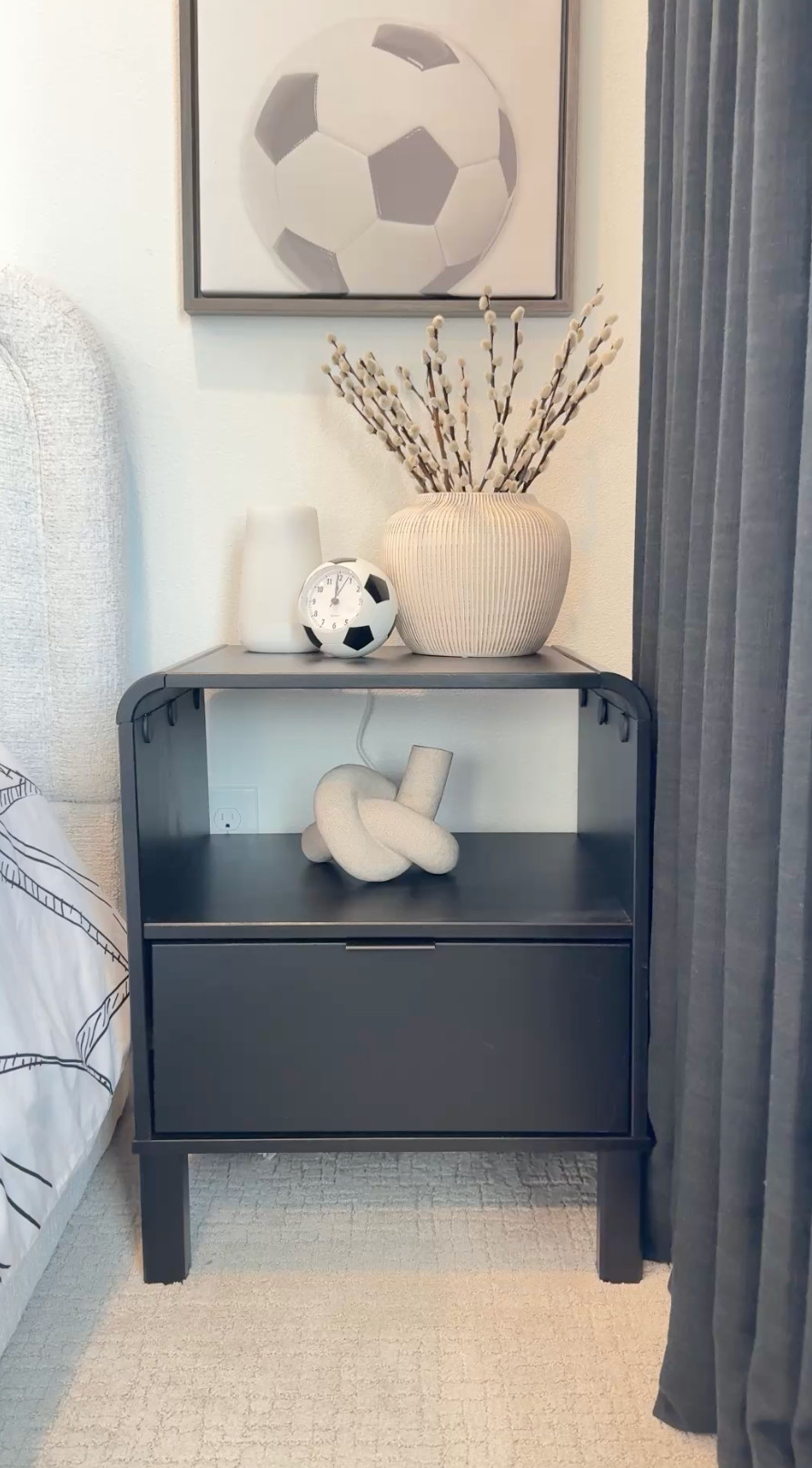 Neutral soccer-themed bedroom 🤍
A calm, cozy space that still feels fun and personal, blending subtle soccer details with soft neutrals that will grow with them. 

 #LTKHome