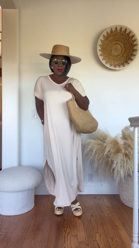 This Amazon shirtdress is such a great easy everyday Summer outfit! Wearing a Large! Styled it with platform sandal heels, J.Crew tote bag, Lack of Color hat, pearl earrings and sunnies!!

#LTKVideo #LTKstyletip #LTKitbag