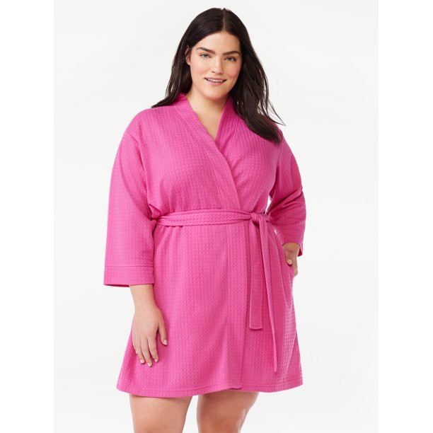 Joyspun Women's Waffle Knit Wrap Robe, Sizes S to 3X - Walmart.com | Walmart (US)