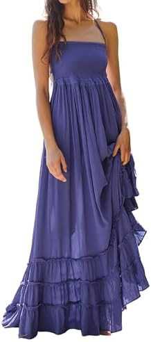 R.Vivimos Womens Summer Boho Sexy Backless Long Dresses | Amazon (US)