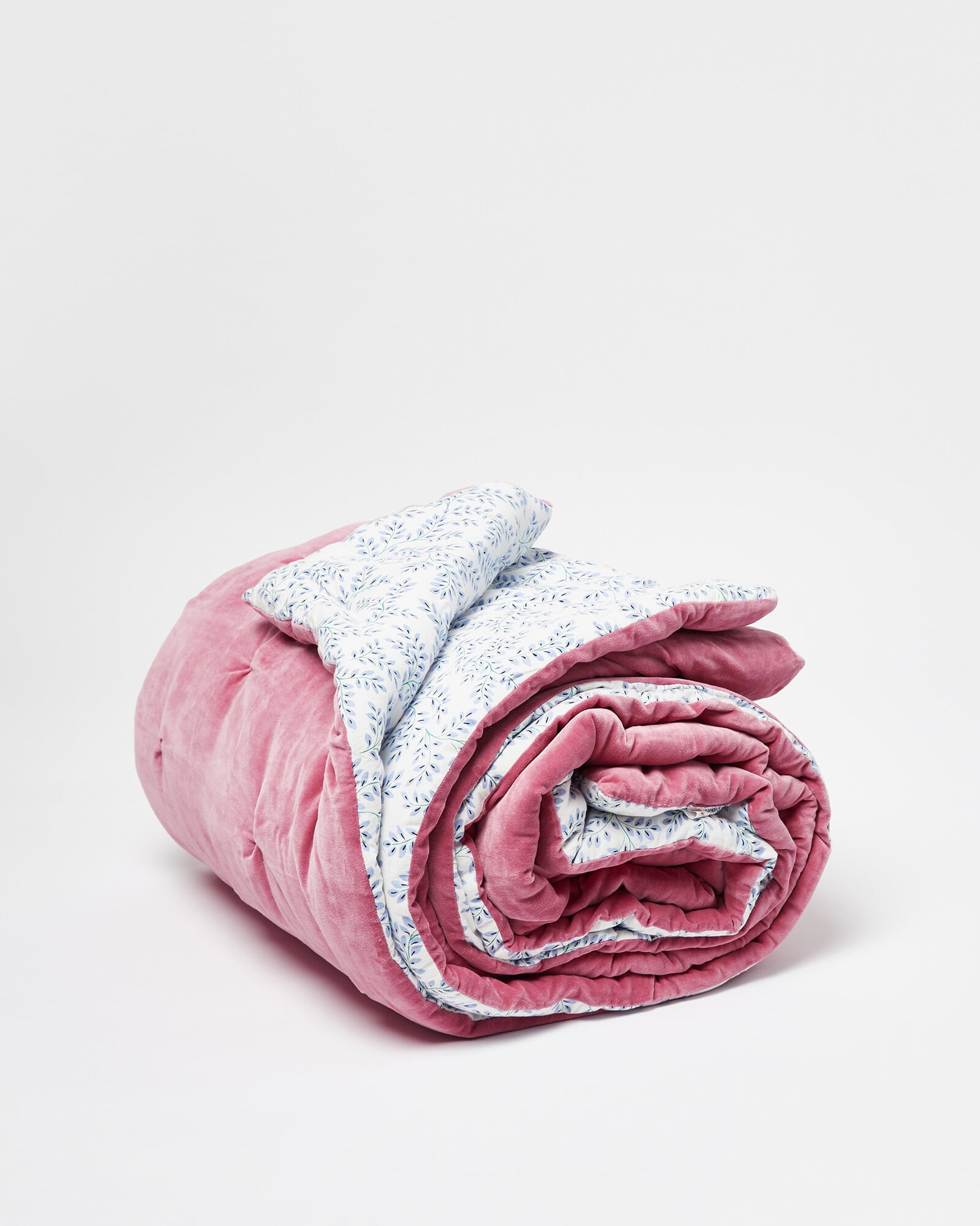 Mia Pink Velvet Printed Bedspread | Oliver Bonas | Oliver Bonas (Global)