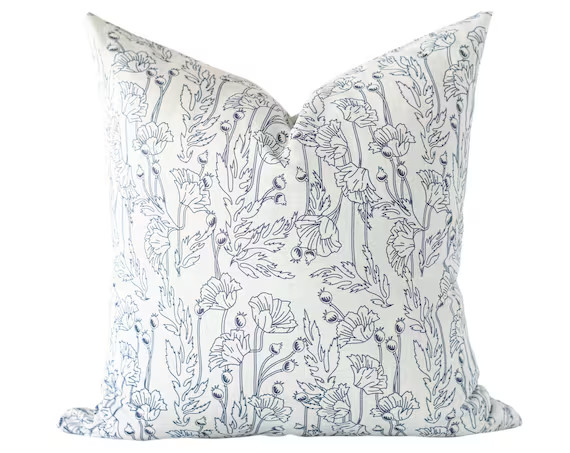 Spring Pillows Covers 20x20 Blue Floral Pillow Covers Blue - Etsy | Etsy (US)