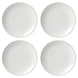 Lenox French Perle Scallop 4-Piece Dinner Plate Set, 7.40 LB, White | Amazon (US)