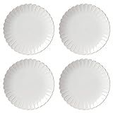 Lenox French Perle Scallop 4-Piece Dinner Plate Set, 7.40 LB, White | Amazon (US)