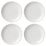 Lenox French Perle Scallop 4-Piece Dinner Plate Set, 7.40 LB, White | Amazon (US)