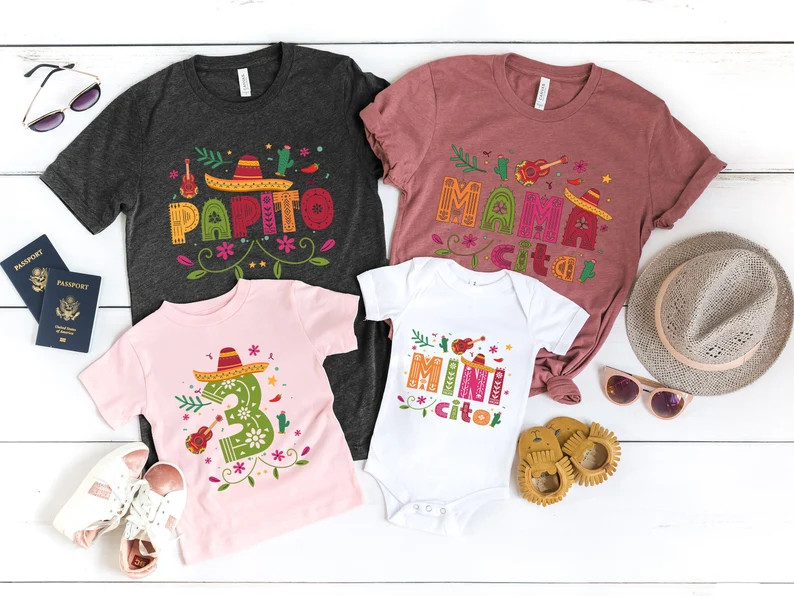 Personalized Three Esta Mexican Birthday Party Shirt, 1st 2nd 3rd Birthday, 2 Years Old Custom Fa... | Etsy (US)