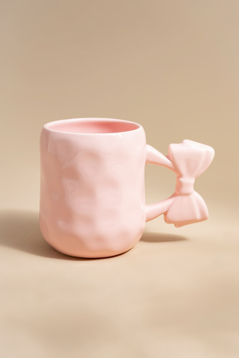 Stefanie Bow Handle Ceramic Mug | Francesca's