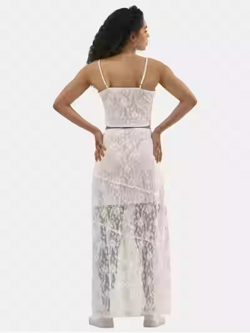 No Boundaries Lace Corset Top and Maxi Skirt Set, 2-Piece, Women's | Walmart (US)