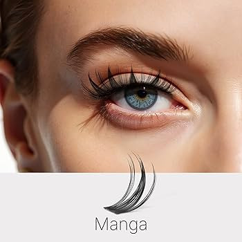 VEYESBEAUTY Manga Lash Clusters Eyelash Extensions Thin & Invisible Band DIY Individual False Eye... | Amazon (US)