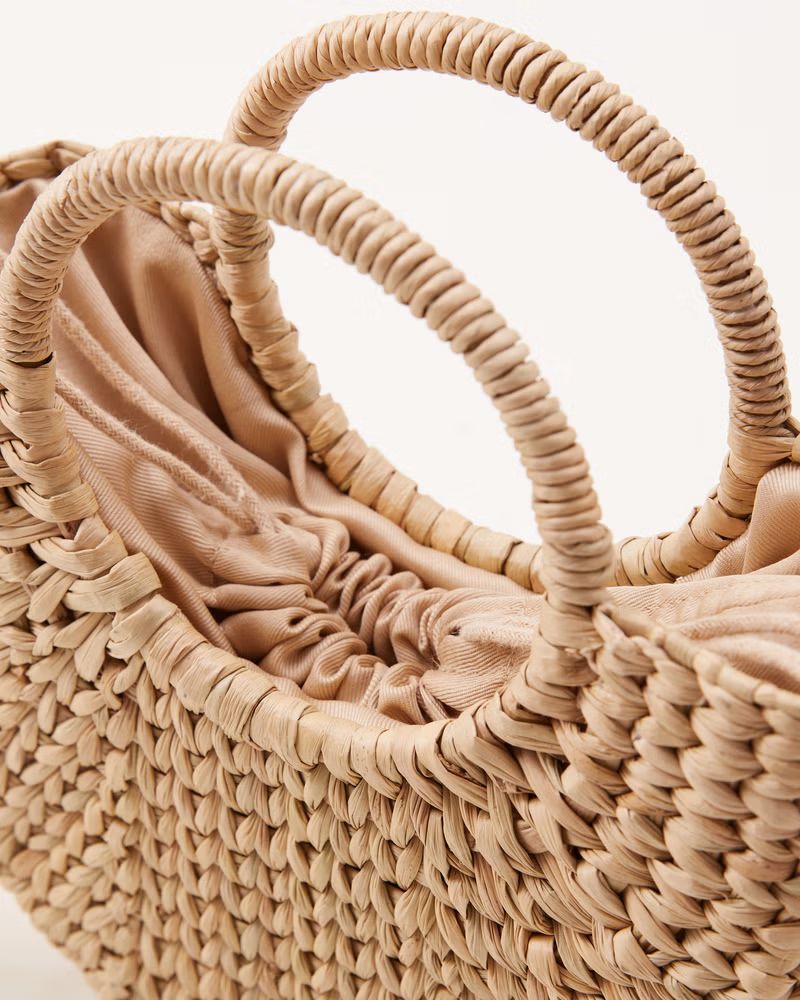 Women's Structured Straw Basket Bag | Women's Accessories | Abercrombie.com | Abercrombie & Fitch (US)