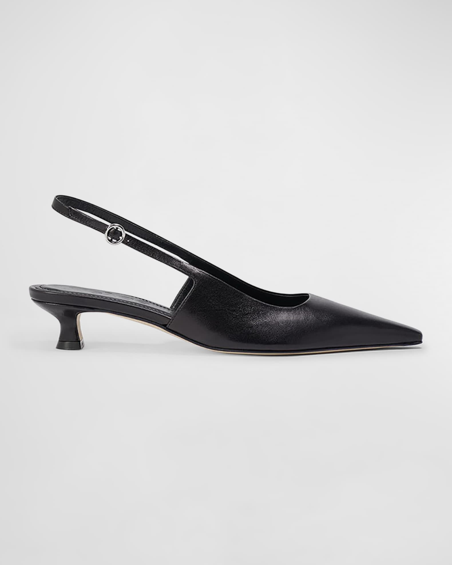 Catrina Leather Kitten-Heel Slingback Pumps | Neiman Marcus