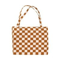 Checkered Tote - Rust Horizontal | Checkerboard Bag Checked Canvas Burnt Orange Screenprint Shoulder 90S Vibes | Etsy (US)