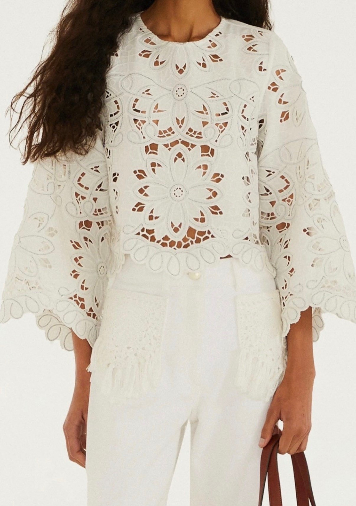 White lace top
Lace top
Spring top 
Vacation 