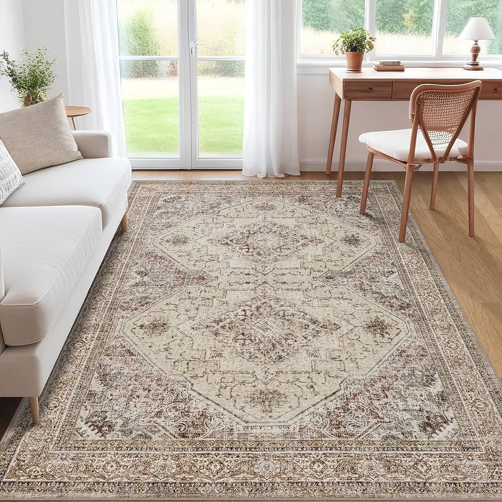 Area Rugs 8x10, Machine Washable Soft Living Room Rugs, Vintage Area Rugs Non-Slip Large Rug Carp... | Amazon (US)