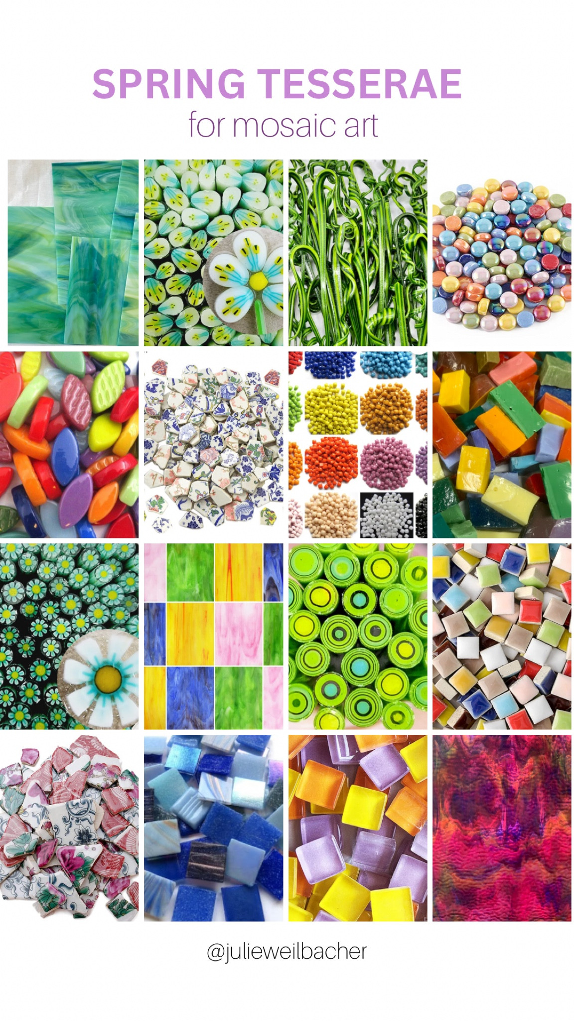 Nothing says Spring in the mosaic world more than tesserae in pastels and bright colors.💐Here’s a fun mix to inspire your next mosaic as the snow melts away. For mosaic tips, tutorials, inspiration, and so much more please visit my YouTube channel: YouTube.com/julieweilbacher. Follow @julieweilbacher on Instagram for mosaic tips, tricks, tutorials, mixed media mosaic, mixed media art, stained glass art, stained glass mosaic, murrini, millefiori, arts and crafts, studio organization, crafts organization, arts and crafts organization, art space, art studio, mosaic studio, mosaic workshop, art workshop, stained glass storage, mosaic tesserae, mosaic materials, mosaic tile, mosaic glass tile, glass rods, smalti, stained glass, vitreous glass, mosaic home decor, mosaic wall art, mosaic mirror, mosaic projects, mosaic candle holder, mosaic votive, mosaic table, mosaic flower pot, mosaic crafts, beginner art, mosaic workshop, fine crafts, arts and crafts, Easter crafts, Easter art, Easter diy, Easter decor, spring crafts, spring art, spring diy, spring decor.


#LTKFind #LTKSeasonal #LTKhome