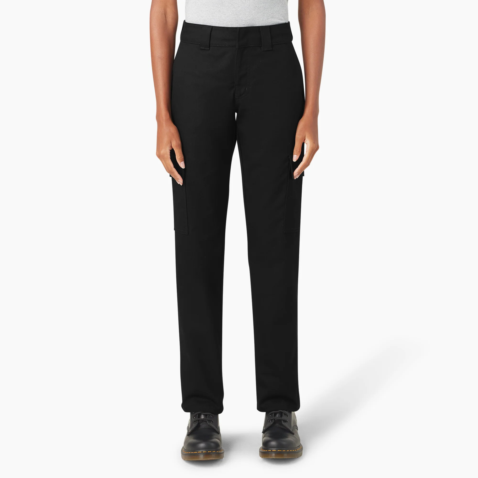 Dickies Women's Super Flex Straight Leg Cargo Pants in Black size 29 | Dickies