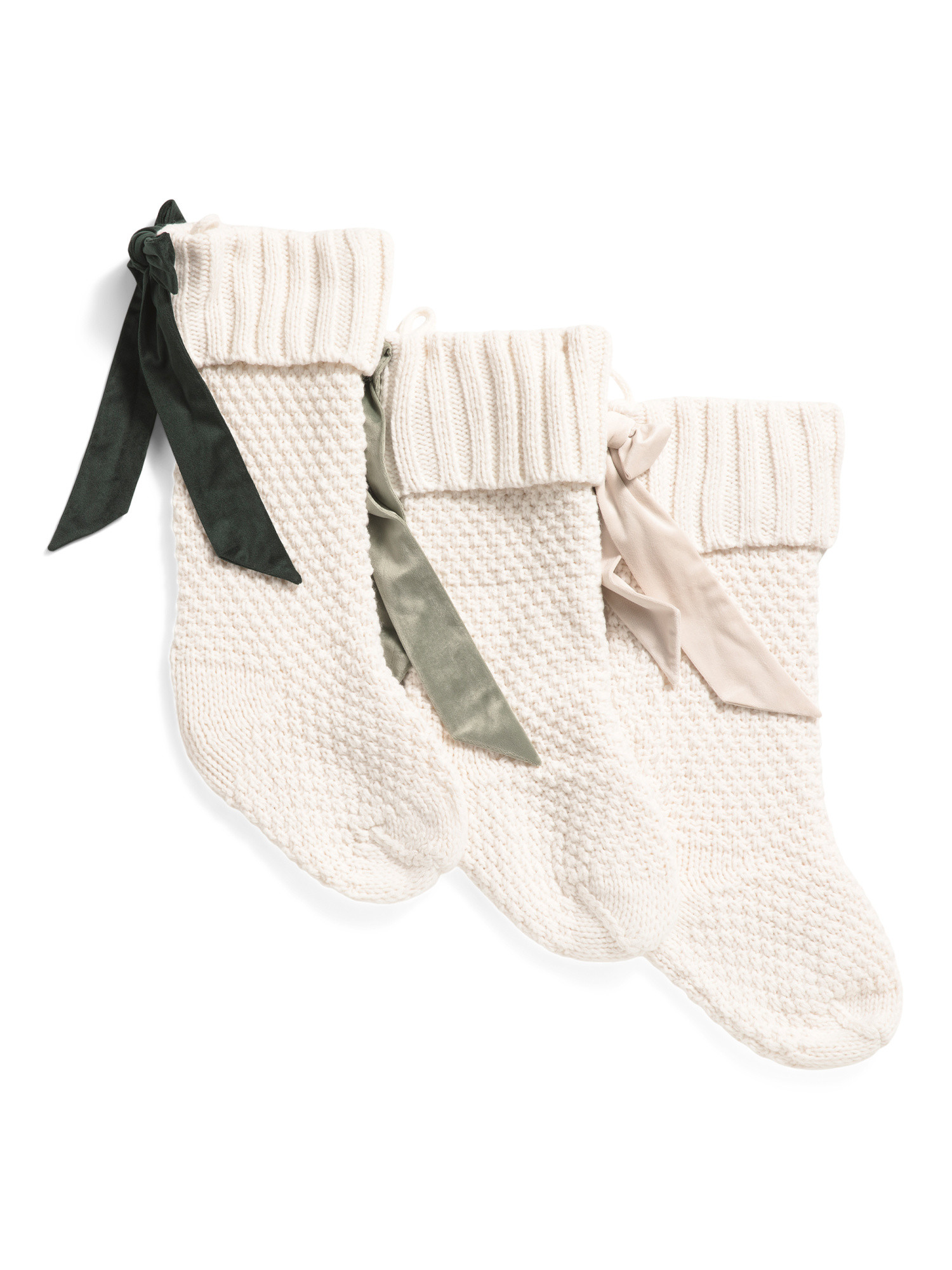 3pk Draped Bow Stockings | Garlands & Trimmings | Marshalls | Marshalls