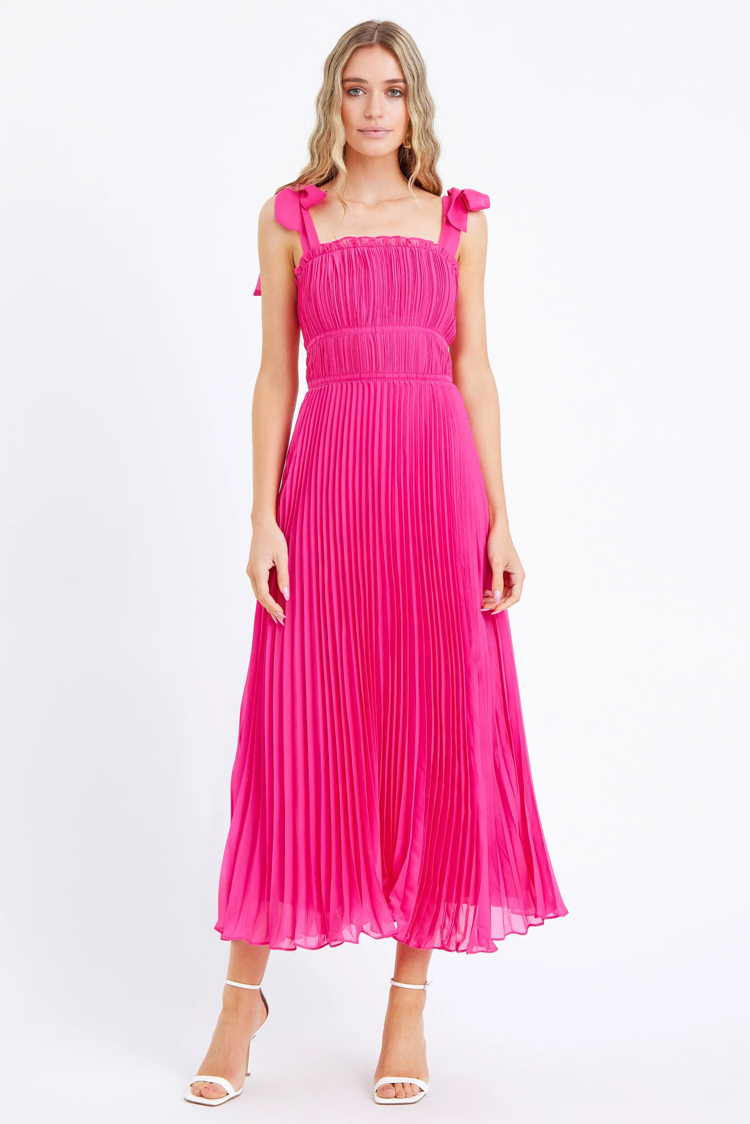 Bianca Pleated Organza Dress | Adelyn Rae