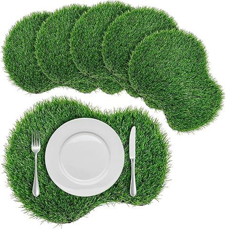 6 Pcs Golf Artificial Grass Mat Placemats Green Fake Grass Tiles Table Centerpieces Placemats Spo... | Amazon (US)