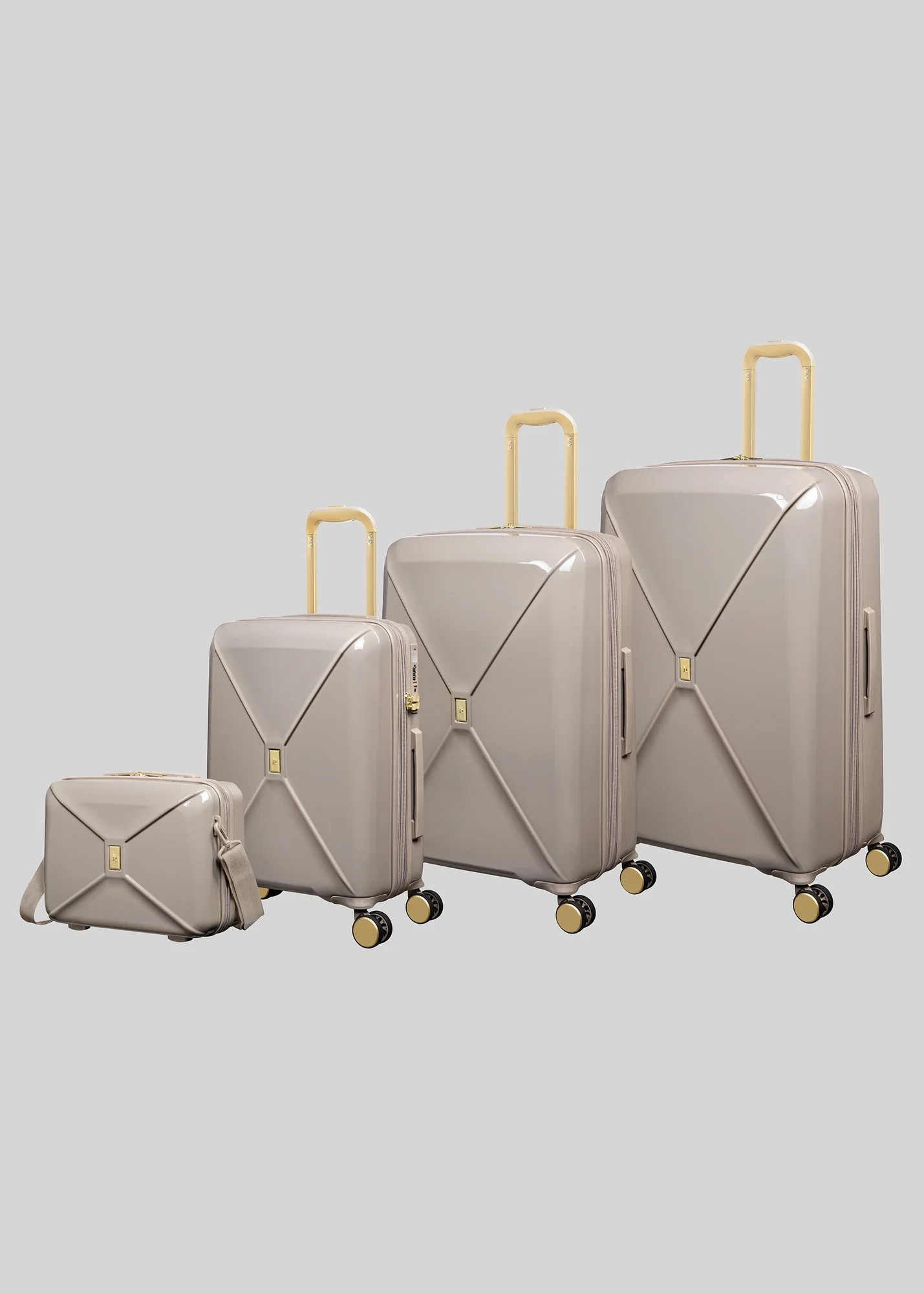 IT Luggage Cream Statuesque High Shine Suitcase | Matalan (UK)
