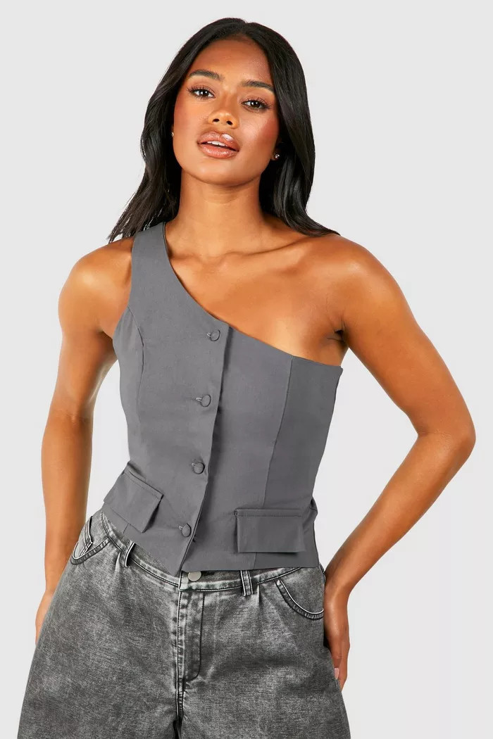 Bengaline One Shoulder Vest | boohoo (US & Canada)