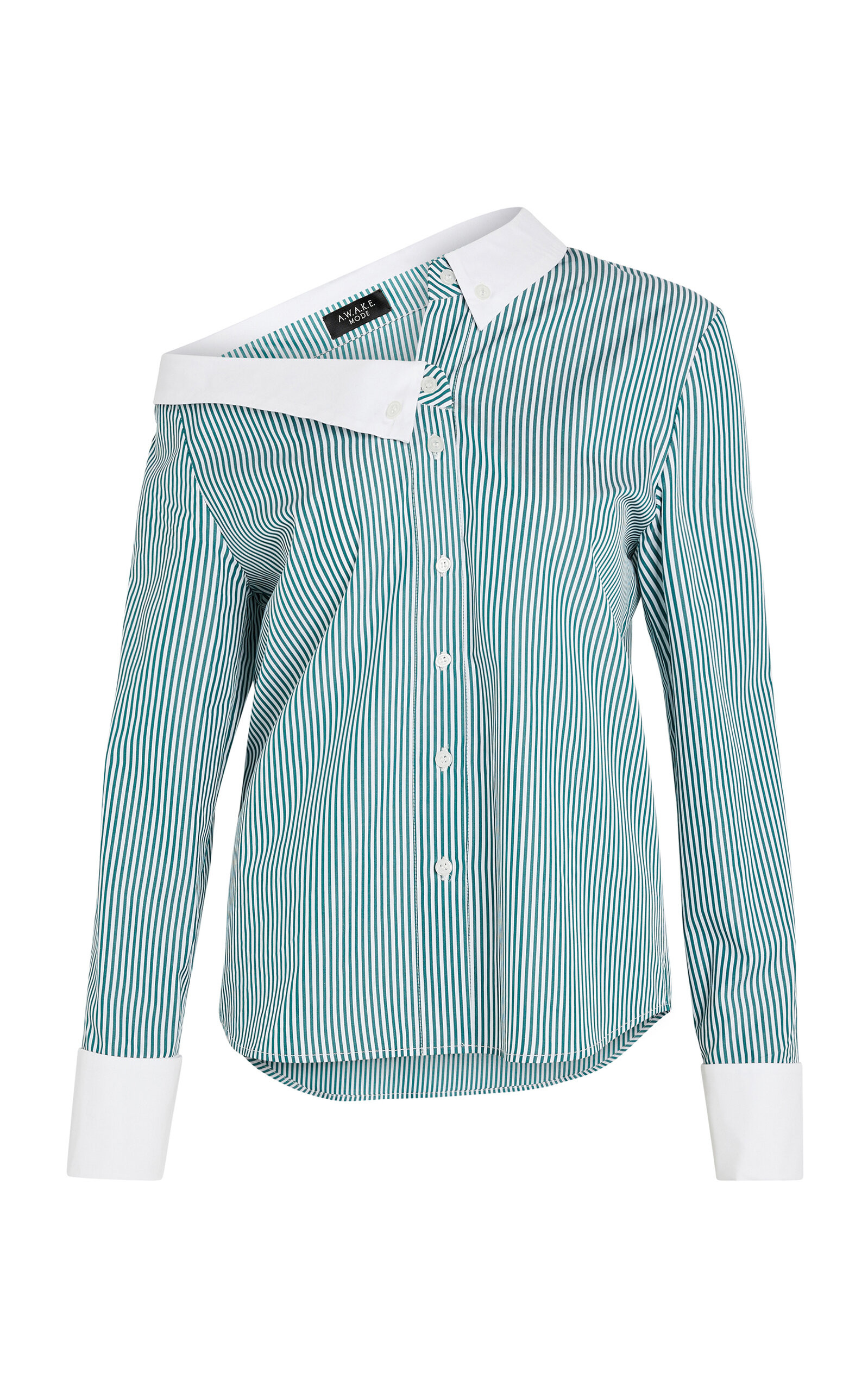 Striped Cotton Off-the-Shoulder Shirt | Moda Operandi (Global)