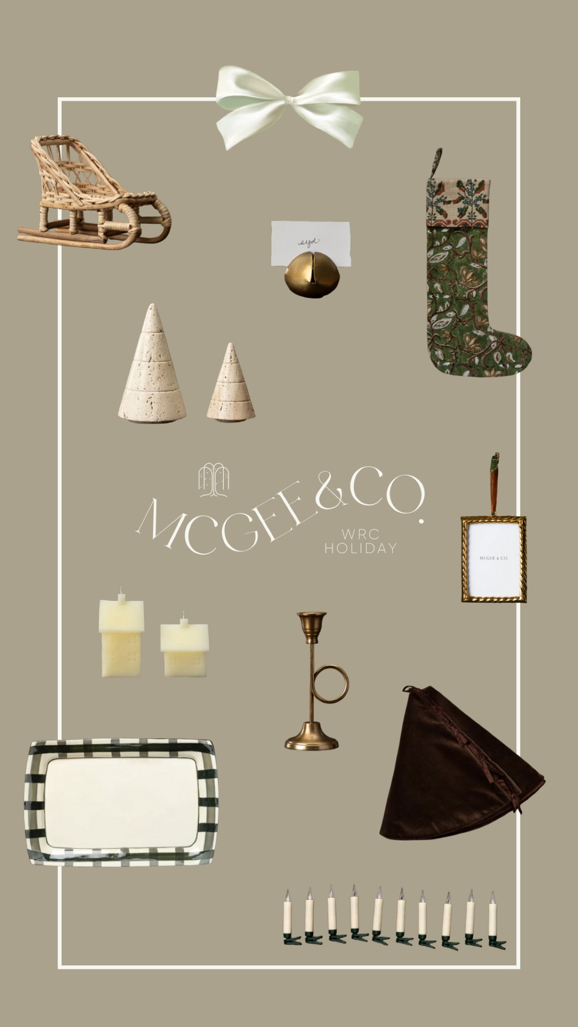 The best holiday finds from McGee&Co. Faux Christmas tree candle lights, brown tree skirt, holiday dish, taper candle holder, patterned stocking, travertine decorative tree, sicker sleigh decor, name placeholder

#LTKHoliday #LTKHolidaySale #LTKSeasonal