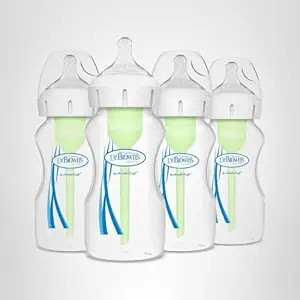 Dr. Brown's Natural Flow Anti-Colic Options+ Wide-Neck Baby Bottles 9 oz/270 mL,with Level 1 Slow... | Amazon (US)