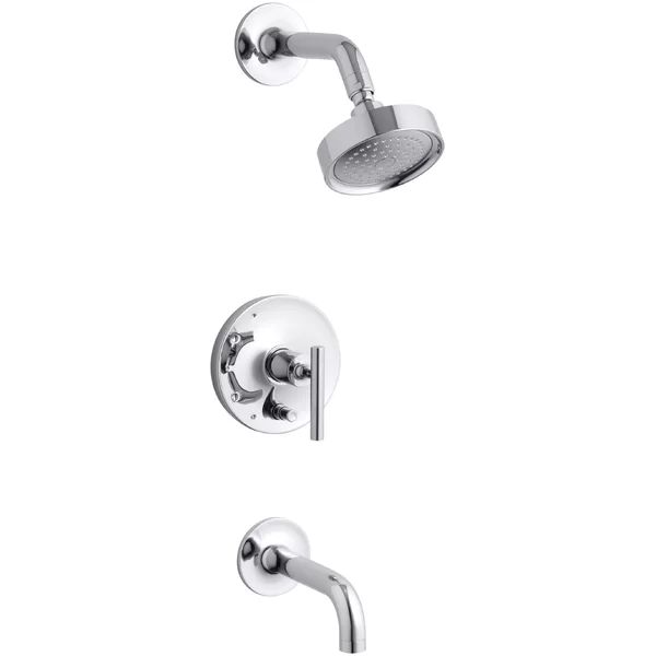 T14421-4-2MB Purist® Rite-Temp Pressure-Balancing Bath and Shower Faucet Trim with Push-Button D... | Wayfair North America
