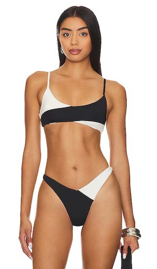 High Tide Bikini Top in Cream & Black | Revolve Clothing (Global)