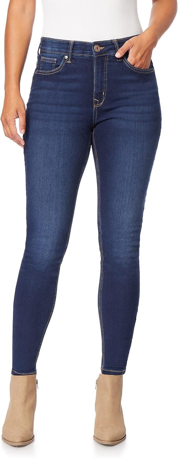 Angels Forever Young Womens 360 Sculpt Skinny Mid-Rise Jeans (Standard and Plus) | Amazon (US)